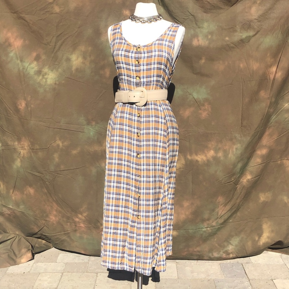 Grunge Plaid Maxi Dress